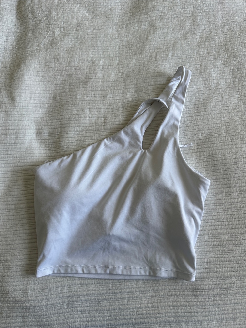 Asymmetric One-Shoulder White Crop Top
